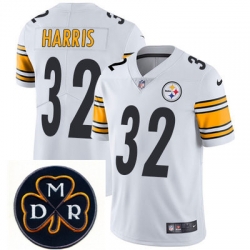 Nike Steelers #32 Franco Harris White Mens NFL Vapor Untouchable Limited Stitched With MDR Dan Rooney Patch Jersey