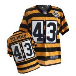 Nike Steelers 43 troy polamalu yellow black 80th throwback jerseys