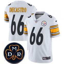 Nike Steelers #66 David DeCastro White Mens NFL Vapor Untouchable Limited Stitched With MDR Dan Rooney Patch Jersey