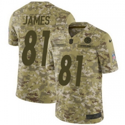 Nike Steelers #81 Jesse James Camo Mens Stitched NFL Limited 2018 Salute To Service Jersey