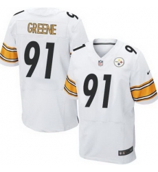 Nike Steelers #91 Kevin Greene White Mens Stitched NFL Elite Jersey