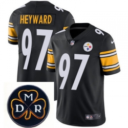 Nike Steelers #97 Cameron Heyward Black  Mens NFL Vapor Untouchable Limited Stitched With MDR Dan Rooney Patch Jersey