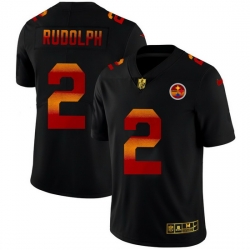 Pittsburgh Steelers 2 Mason Rudolph Men Black Nike Red Orange Stripe Vapor Limited NFL Jersey