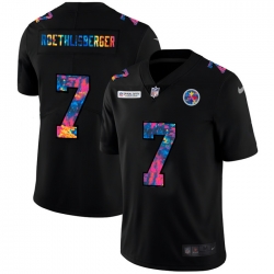 Pittsburgh Steelers 7 Ben Roethlisberger Men Nike Multi Color Black 2020 NFL Crucial Catch Vapor Untouchable Limited Jersey