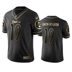 Steelers 19 JuJu Smith Schuster Black Men Stitched Football Limited Golden Edition Jersey