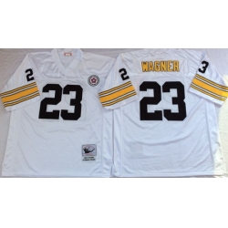 Steelers 23 Mike Wagner White Throwback Jersey