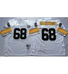 Steelers 68 L C Greenwood White Throwback Jersey