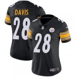 Nike Steelers #28 Sean Davis Black Team Color Womens Stitched NFL Vapor Untouchable Limited Jersey