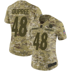 Nike Steelers #48 Bud Dupree Camo Women Stitched NFL Limited 2018 Salute to Service Jersey