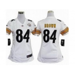 Nike Women NFL Pittsburgh Steelers #84 Brown white Jerseys