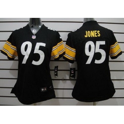 Women Nike Pittsburgh Steelers 95 Jarvis Jones Black LIMITED NFL Jersey