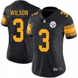 Women Pittsburgh Steelers 3 Russell Wilson RUsh F U S E Vapor Untouchable Limited Football Stitched Jersey