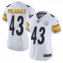 Womens Nike Pittsburgh Steelers 43 Troy Polamalu White Vapor Untouchable Limited Player NFL Jersey