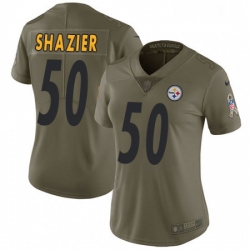 Womens Nike Pittsburgh Steelers 50 Ryan Shazier Limited Olive 2017 Salute to Service NFL Jersey