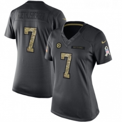 Womens Nike Pittsburgh Steelers 7 Ben Roethlisberger Limited Black 2016 Salute to Service NFL Jersey