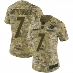 Womens Nike Pittsburgh Steelers 7 Ben Roethlisberger Limited Camo 2018 Salute to Service NFL Jersey