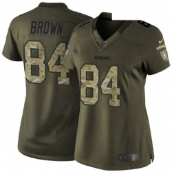 Womens Nike Pittsburgh Steelers 84 Antonio Brown Elite Green Salute to Service NFL Jersey