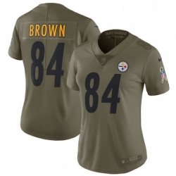 Womens Nike Pittsburgh Steelers 84 Antonio Brown Limited Olive 2017 Salute to Service NFL Jersey