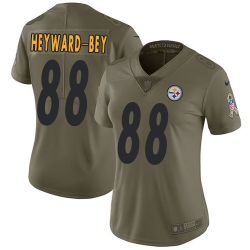 Womens Nike Steelers #88 Darrius Heyward Bey Olive  Stitched NFL Limited 2017 Salute to Service Jersey