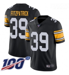 Steelers #39 Minkah Fitzpatrick Black Alternate Youth Stitched Football 100th Season Vapor Limited Jersey