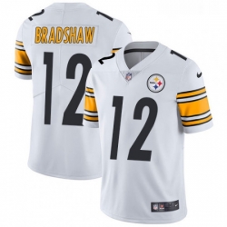 Youth Nike Pittsburgh Steelers 12 Terry Bradshaw White Vapor Untouchable Limited Player NFL Jersey