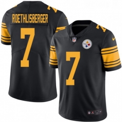 Youth Nike Pittsburgh Steelers 7 Ben Roethlisberger Elite Black Rush Vapor Untouchable NFL Jersey