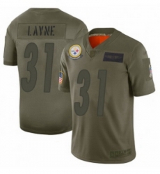 Youth Pittsburgh Steelers 31 Justin Layne Limited Camo 2019 Salute to Service Football Jersey