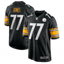 Youth Pittsburgh Steelers 77 Broderick Jones Black 2023 Draft Stitched Game Jersey