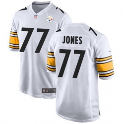 Youth Pittsburgh Steelers 77 Broderick Jones White 2023 Draft Stitched Game Jersey