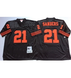 49ers 21 Deion Sanders Black Throwback Jersey