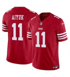 Men San Francisco 49ers 11 Brandon Aiyuk Red 2023 F U S E  Vapor Limited Stitched Football Jersey