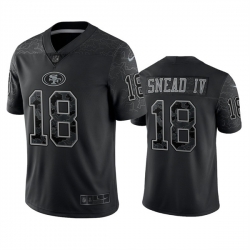 Men San Francisco 49ers 18 Willie Snead IV Black Reflective Limited Stitched Football Jersey