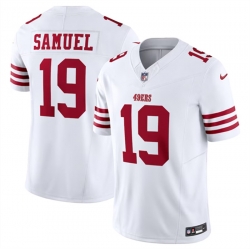 Men San Francisco 49ers 19 Deebo Samuel White 2023 F U S E  Vapor Untouchable Limited Stitched Football Jersey