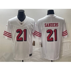 Men San Francisco 49ers 21 Deion Sanders White 2023 F U S E  Vapor Untouchable Limited Stitched Football Jersey