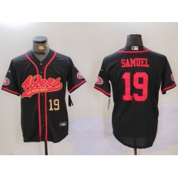 Men San Francisco 49ers 2319 Deebo Samuel Black With Patch Cool Base Stitched Baseball Jersey