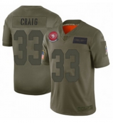 Men San Francisco 49ers 33 Roger Craig Limited Camo 2019 Salute to Service Football Jersey