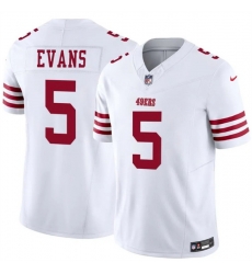 Men San Francisco 49ers  5 Mike Evans White 2026 F U S E  Vapor Untouchable Limited Stitched Football Jersey