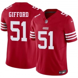 Men San Francisco 49ers  51 Luke Gifford Red 2026 F U S E  Vapor Untouchable Limited Stitched Football Jersey