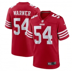 Men San Francisco 49ers 54 Fred Warner 2022 New Scarlet Stitched Game Jersey