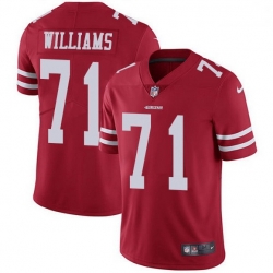 Men San Francisco 49ers 71 Trent Williams Red Team Color Men Stitched NFL Vapor Untouchable Limited Jersey