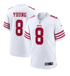 Men San Francisco 49ers 8 Steve Young 2022 New White Stitched Game Jersey