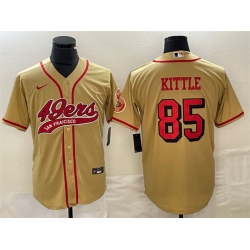 Men San Francisco 49ers 85 George Kittle New Gold Cool Base Stitched Baseball Jersey