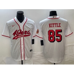 Men San Francisco 49ers 85 George Kittle New White Cool Base Stitched Baseball Jersey