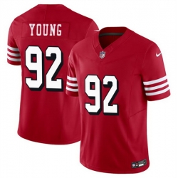 Men San Francisco 49ers 92 Chase Young New Red 2023 F U S E  Stitched Football Jersey