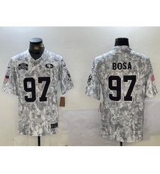 Men San Francisco 49ers 97 Nick Bosa 2024 F U S E Arctic Camo Salute To Service Limited Stitched Football Jerseys