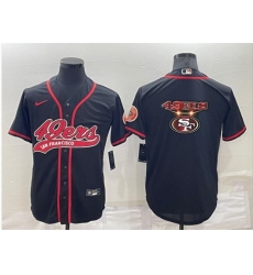 Men San Francisco 49ers Black Team Big Logo With Patch Cool Base Stitched Baseb