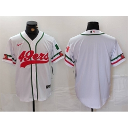 Men San Francisco 49ers Blank White With Patch Cool Base Stitched Baseball Jersey