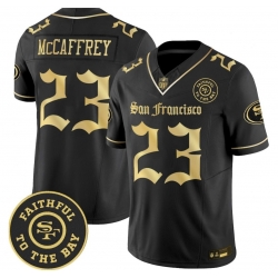 Men San Francisco 49ers Mccaffrey #23 black Gold To The Bay Patch Jersey
