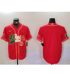 Men San Francisco 49ers Red With Patch Cool Base Stitched Baseball Jersey 1