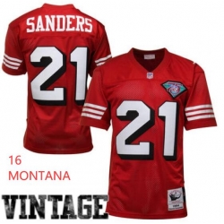 Men Sanfrancisco 49ers 16 Montana Red Throwback Jersey